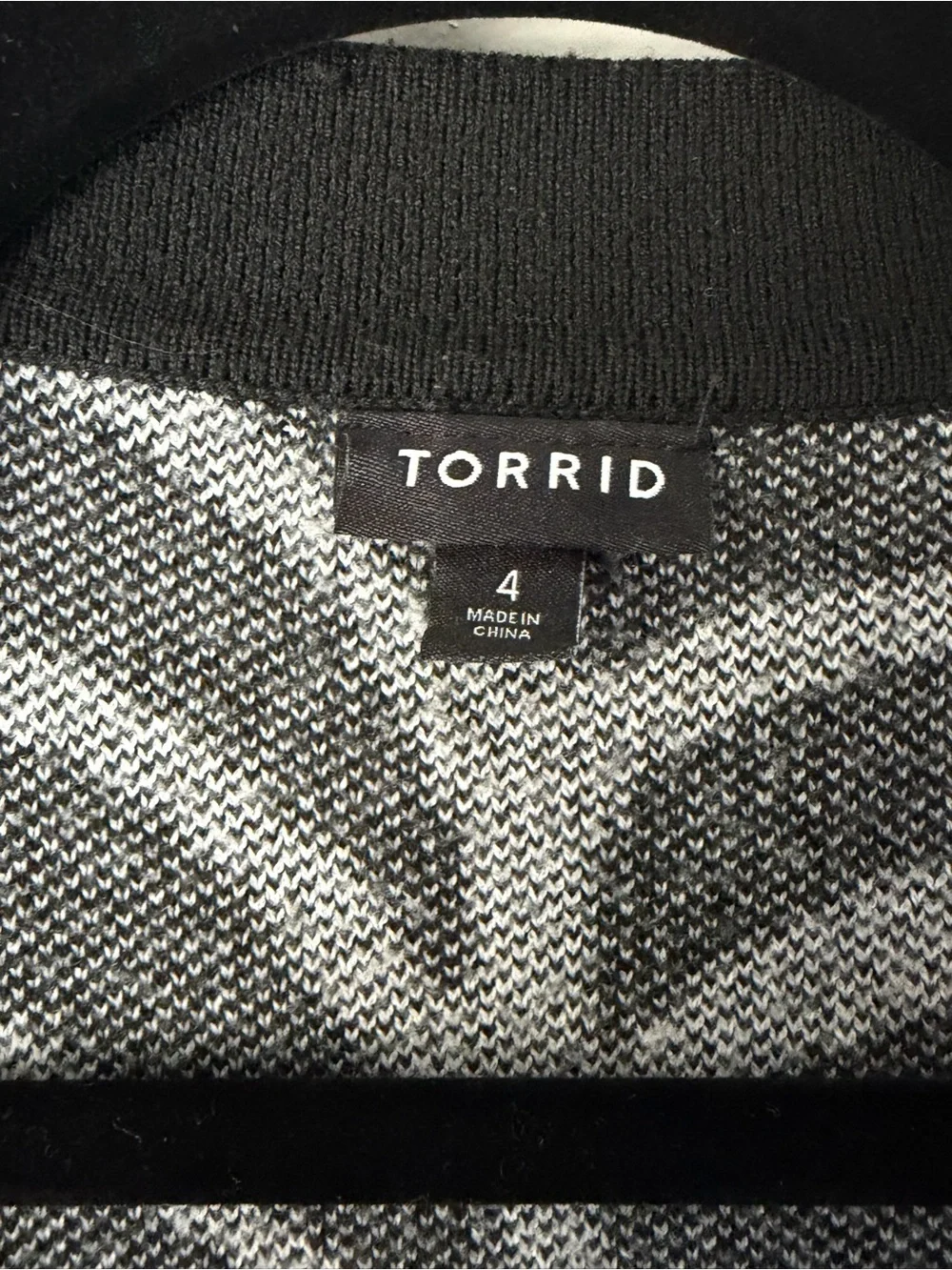 torrid Black Cardigan with White Spiderweb Intarsia